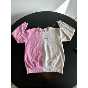 Ariana Grande 2019 Sweetener Tour Split-Color Crewneck Cream Pink Women’s Sz S